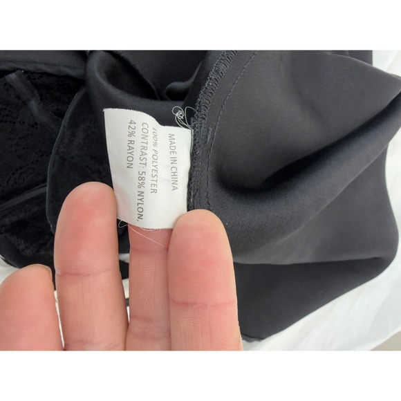 BEC BRIDGE Black Lace Trim Cutout Slip Maxi Dress Spaghetti Straps Formal Evenin - Picture 6 of 10